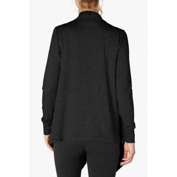 Beyond Yoga Draped Wrap Long Sleeve Three Button Cardigan Top Size XS Black - Picture 4 of 12